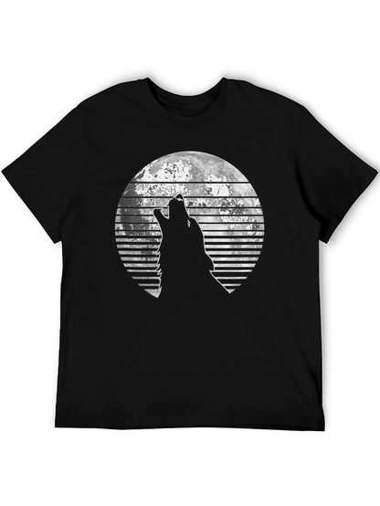Wolf Howling at the Moon Graphic T-Shirt