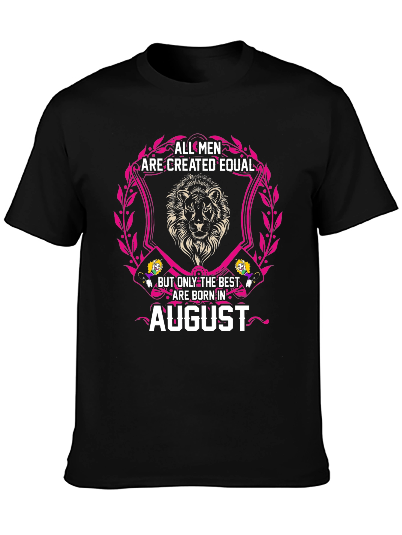 August Mens T-Shirt - Lion Design