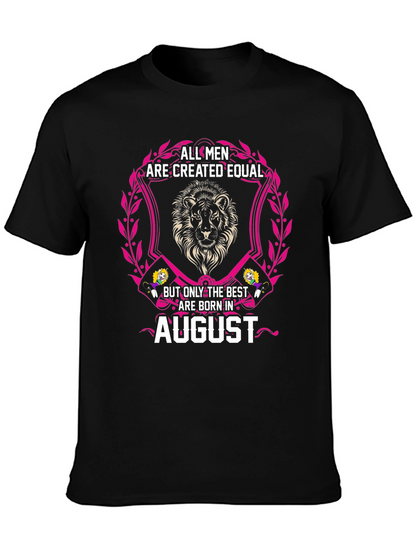 August Mens T-Shirt - Lion Design