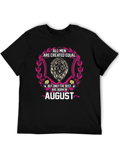 August Mens T-Shirt - Lion Design