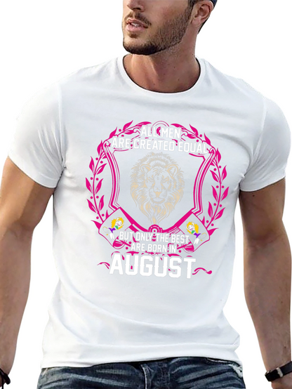 August Mens T-Shirt - Lion Design