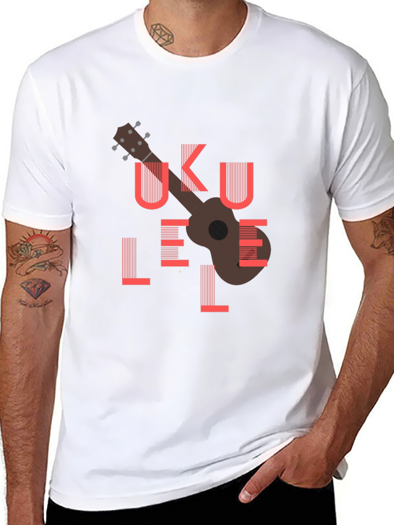 Ukulele Graphic Tee - Black