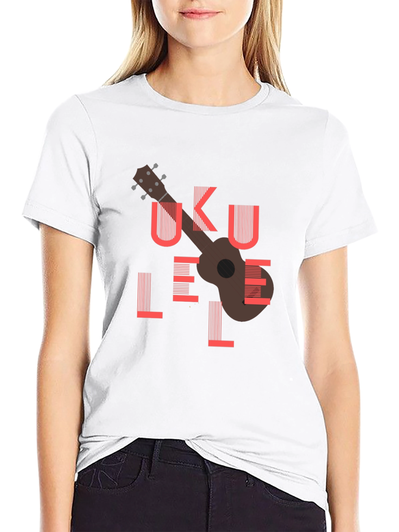 Ukulele Graphic Tee - Black