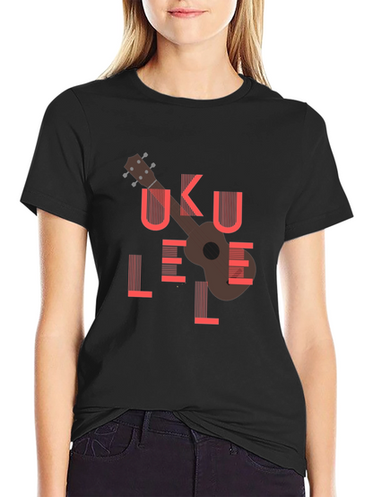 Ukulele Graphic Tee - Black