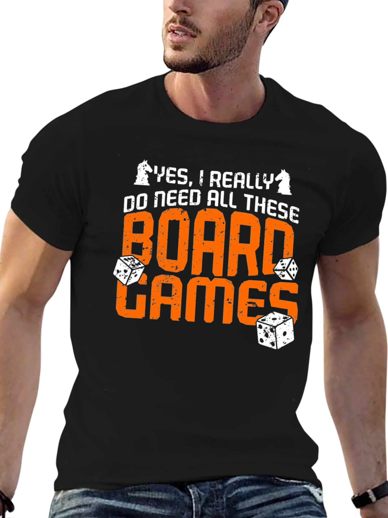 Board Games Graphic Tee - Chess & Dice Design
