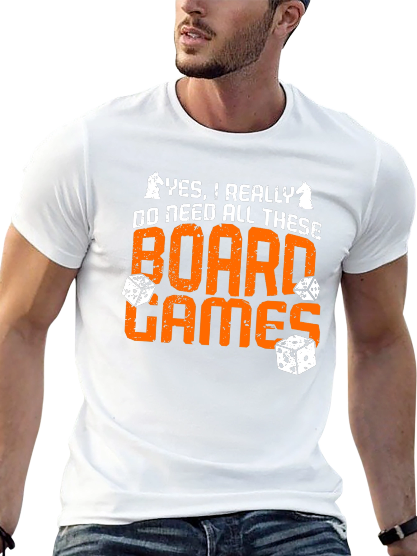 Board Games Graphic Tee - Chess & Dice Design