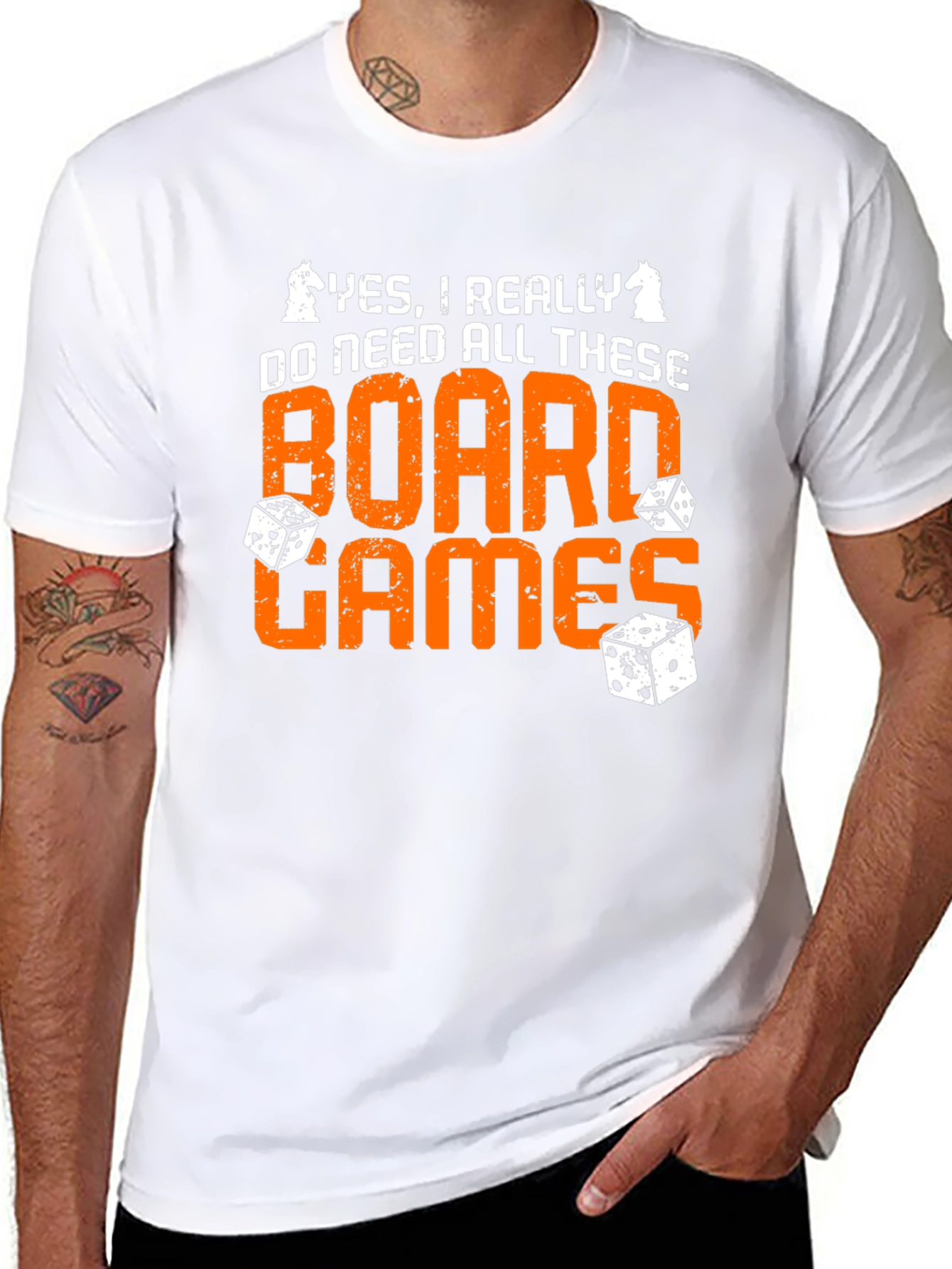 Board Games Graphic Tee - Chess & Dice Design