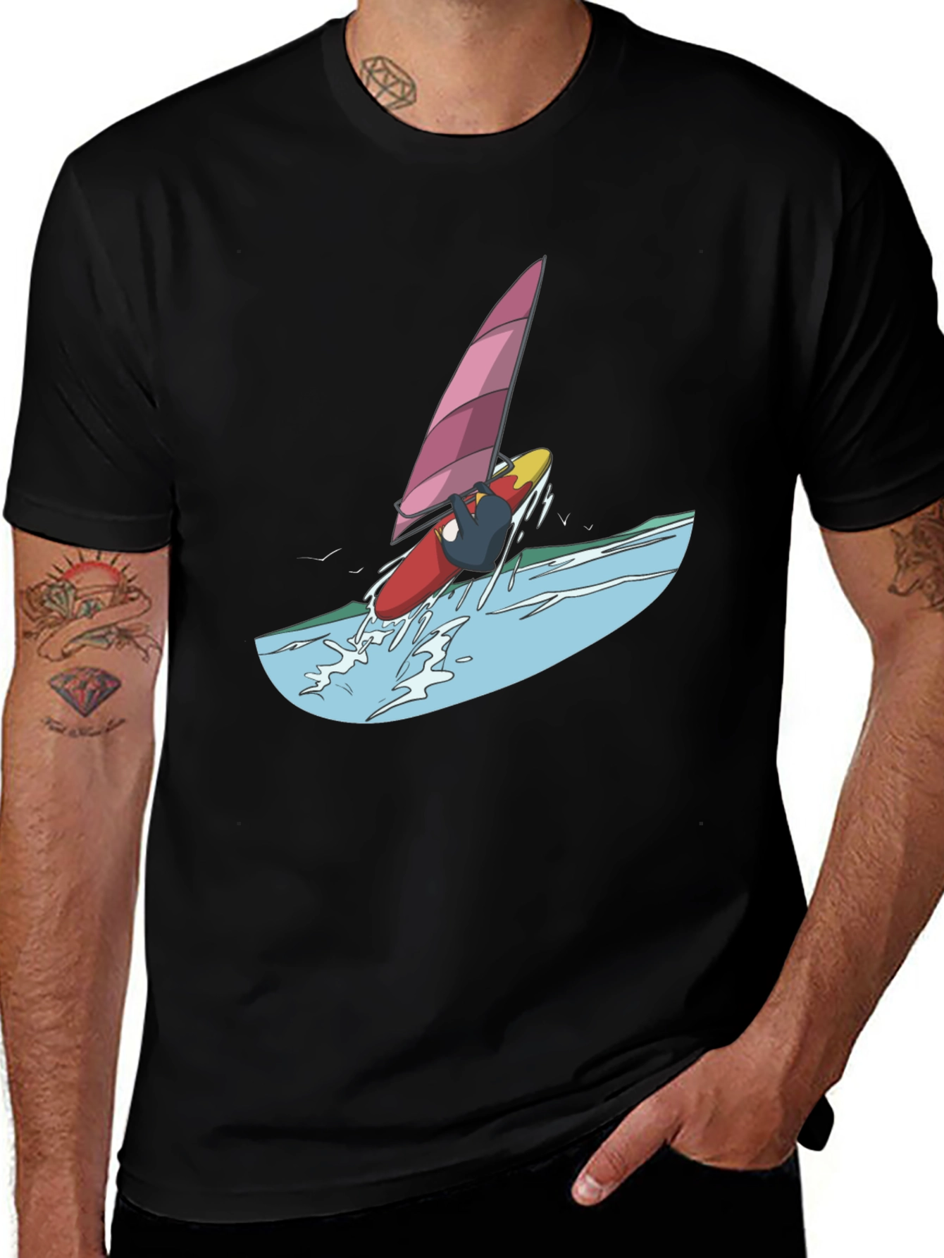 Windsurfer Graphic Tee - Black
