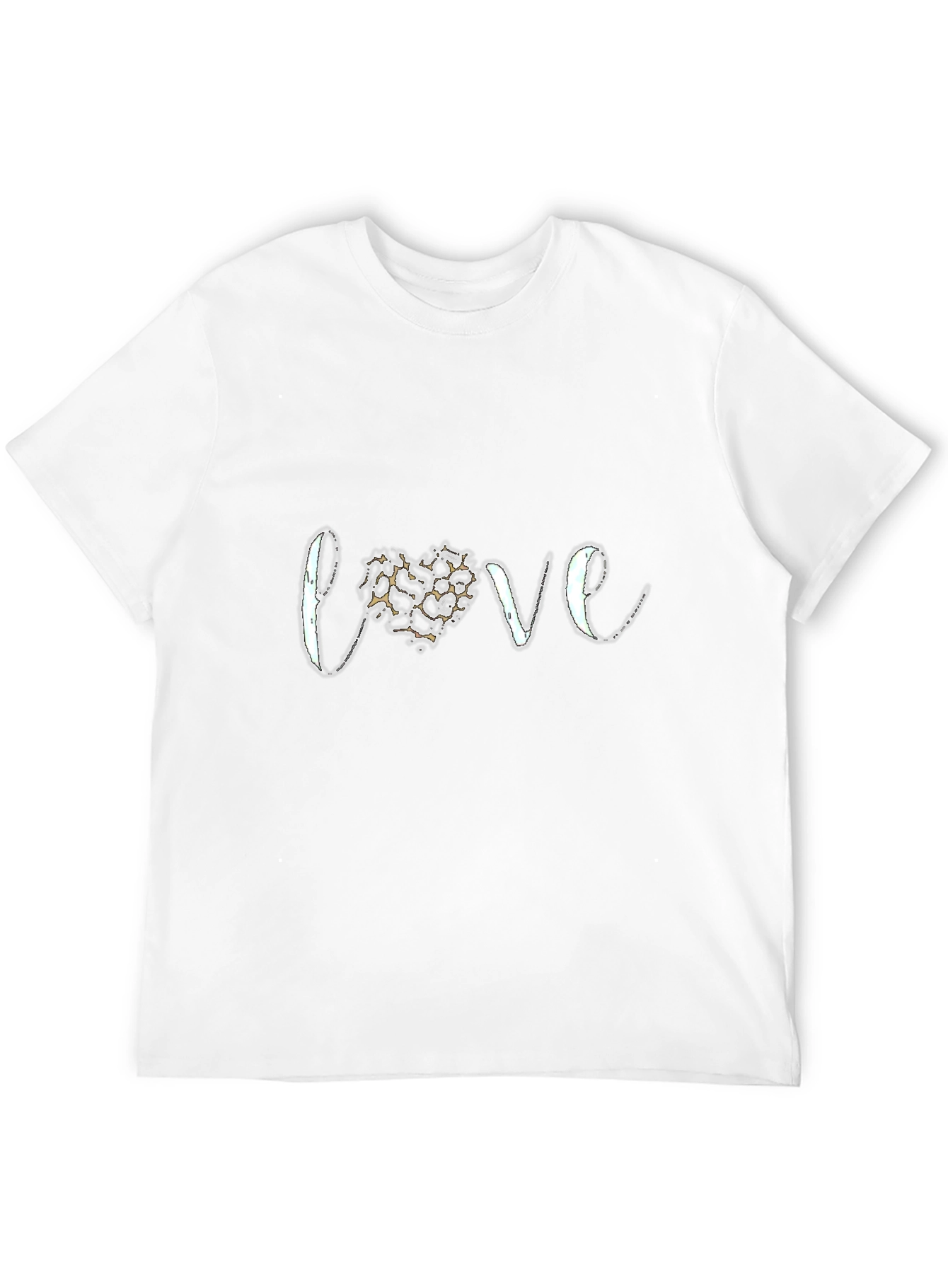 Love Leopard Print Heart Graphic Tee - Black