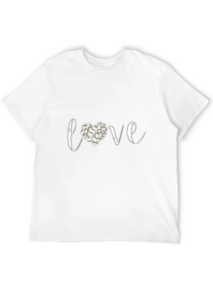Love Leopard Print Heart Graphic Tee - Black