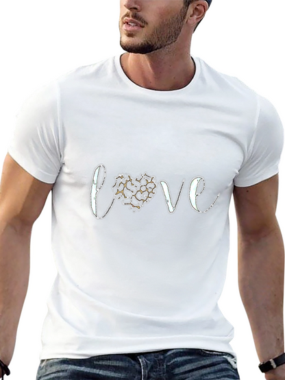 Love Leopard Print Heart Graphic Tee - Black
