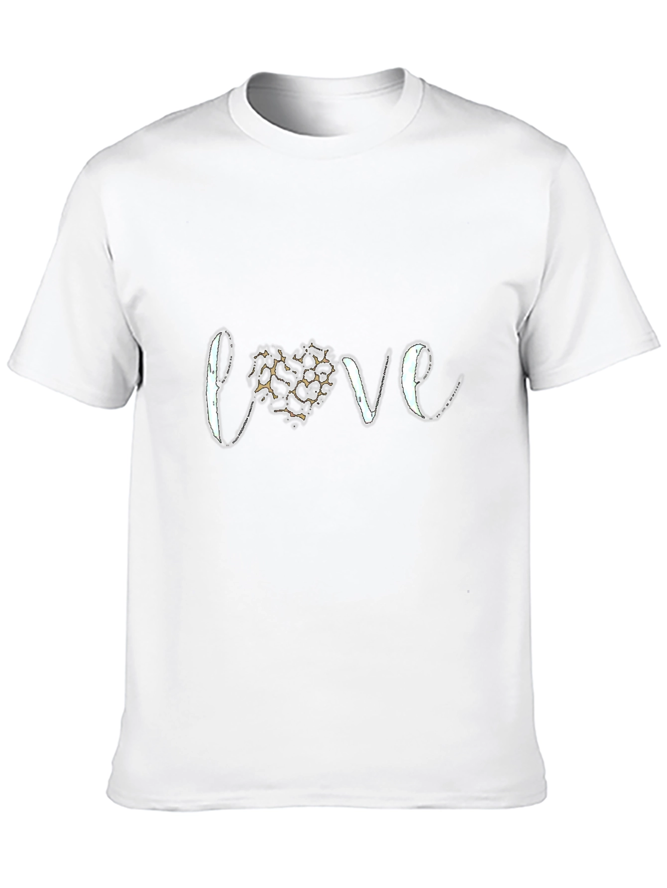 Love Leopard Print Heart Graphic Tee - Black