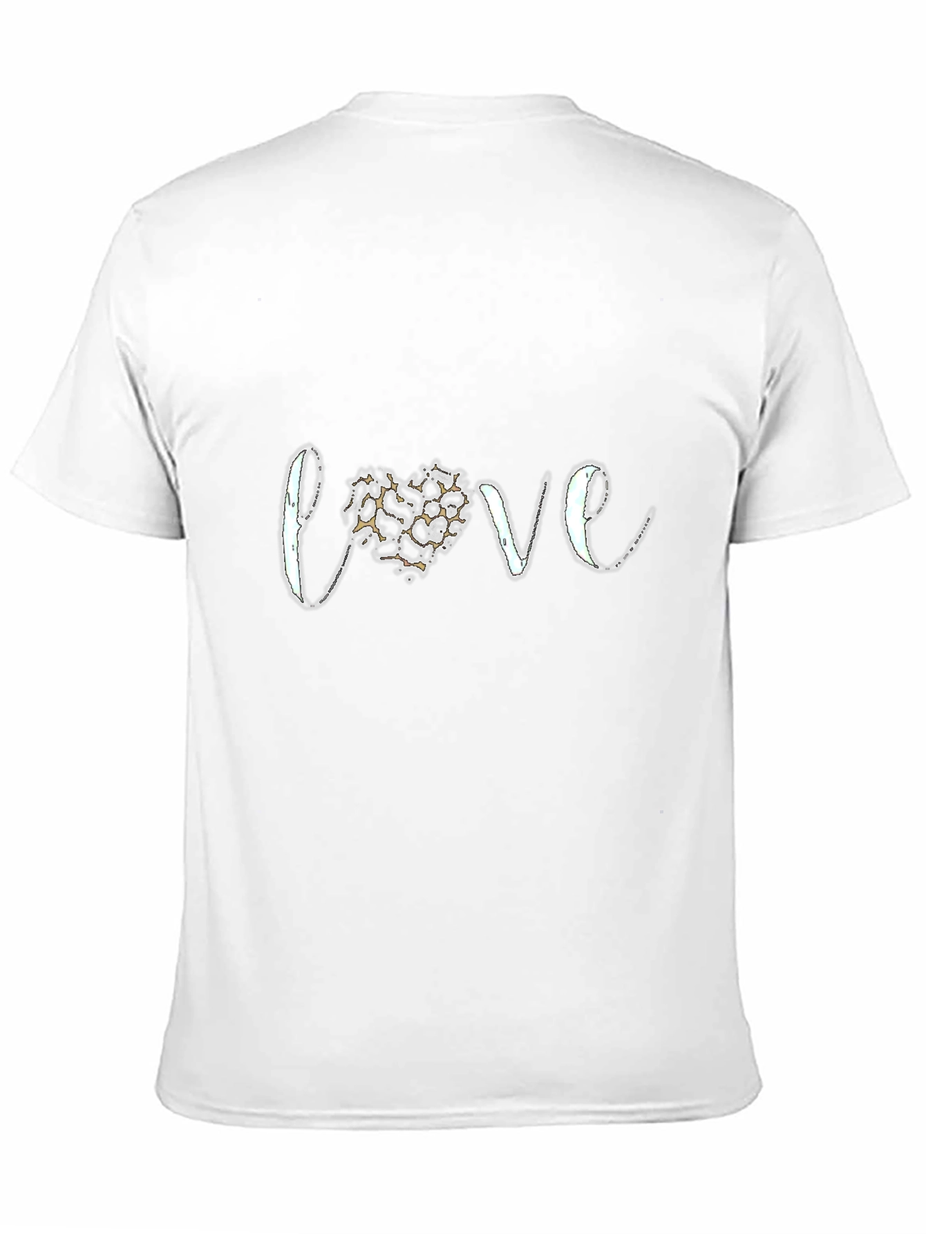 Love Leopard Print Heart Graphic Tee - Black