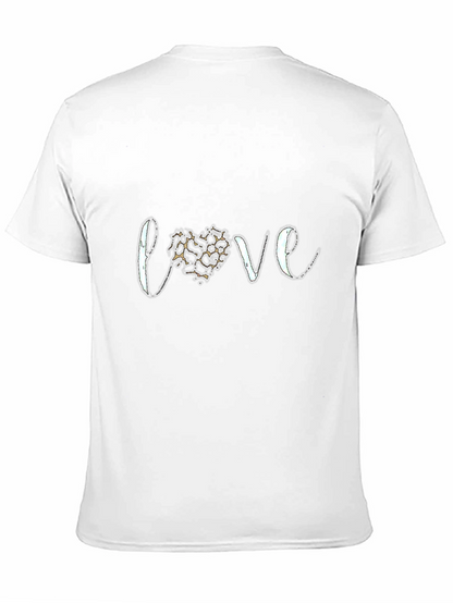 Love Leopard Print Heart Graphic Tee - Black