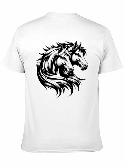 Black Horse Graphic Tee - Stylish Mens T-Shirt