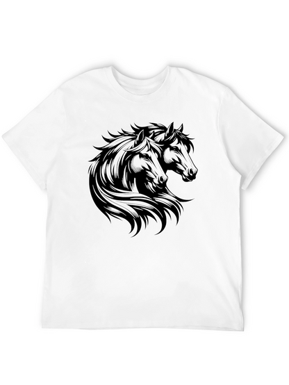 Black Horse Graphic Tee - Stylish Mens T-Shirt