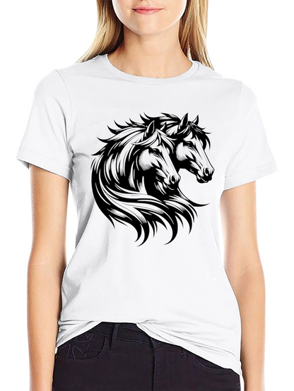 Black Horse Graphic Tee - Stylish Mens T-Shirt