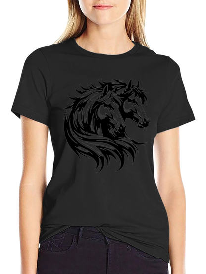 Black Horse Graphic Tee - Stylish Mens T-Shirt
