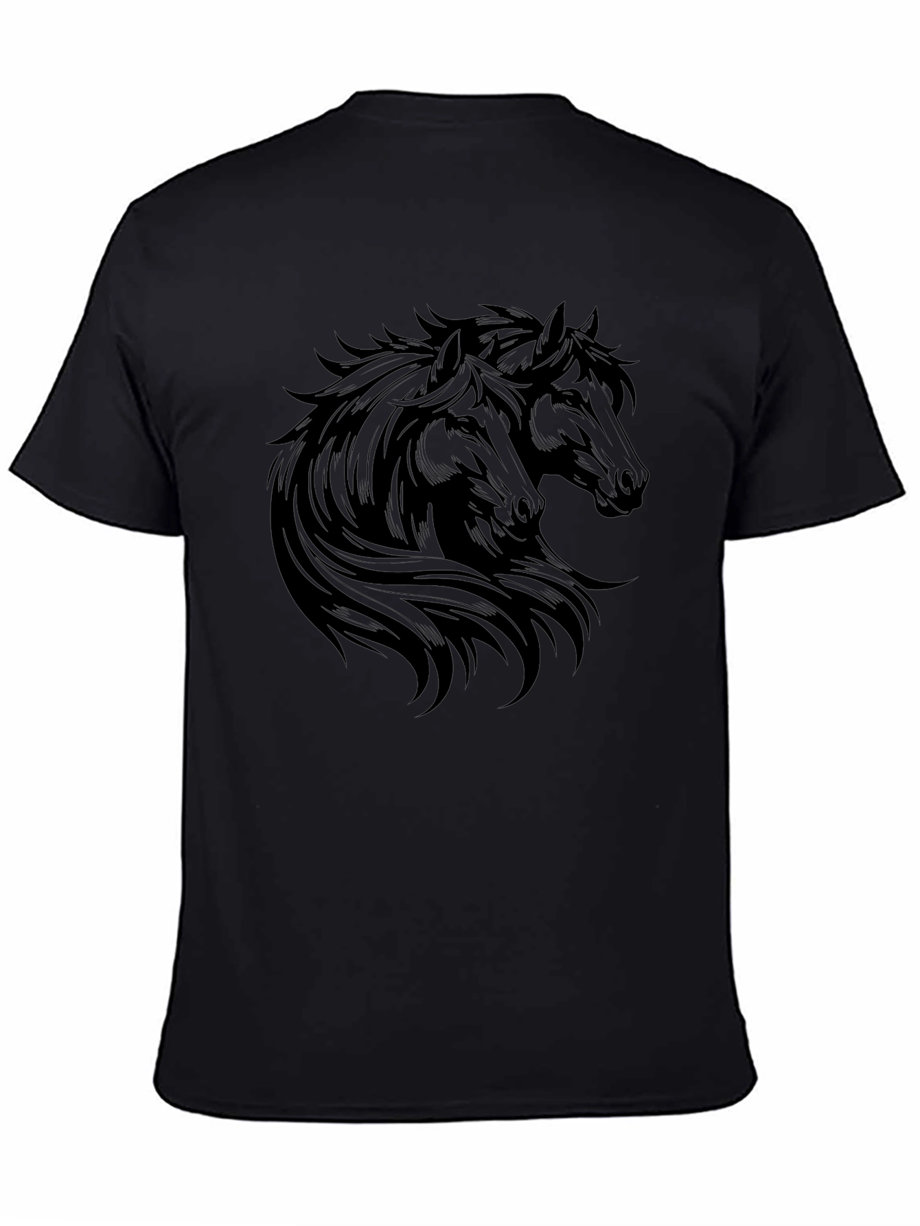 Black Horse Graphic Tee - Stylish Mens T-Shirt