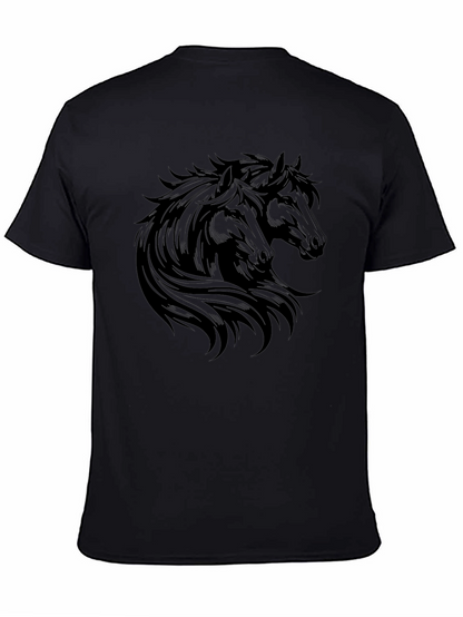 Black Horse Graphic Tee - Stylish Mens T-Shirt