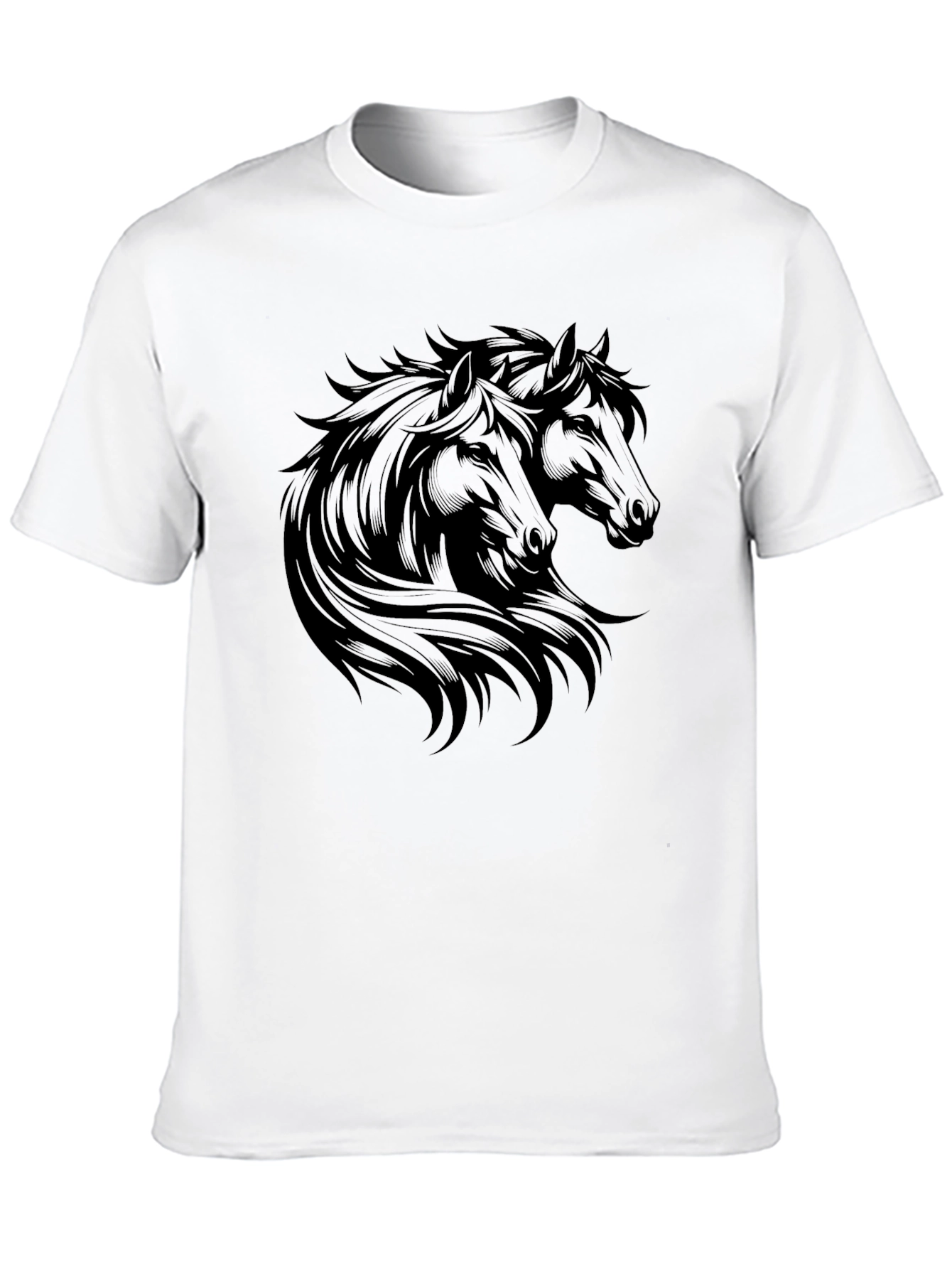 Black Horse Graphic Tee - Stylish Mens T-Shirt