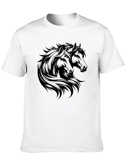 Black Horse Graphic Tee - Stylish Mens T-Shirt