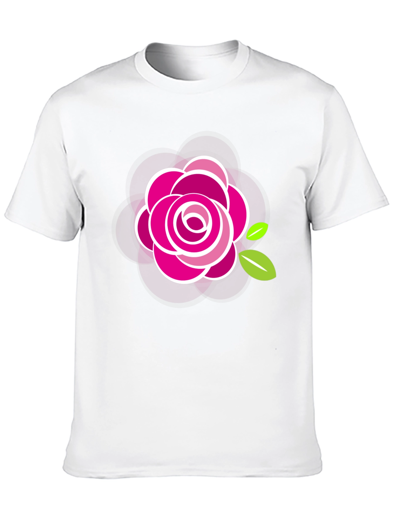 Black T-Shirt with Stylish Rose Design