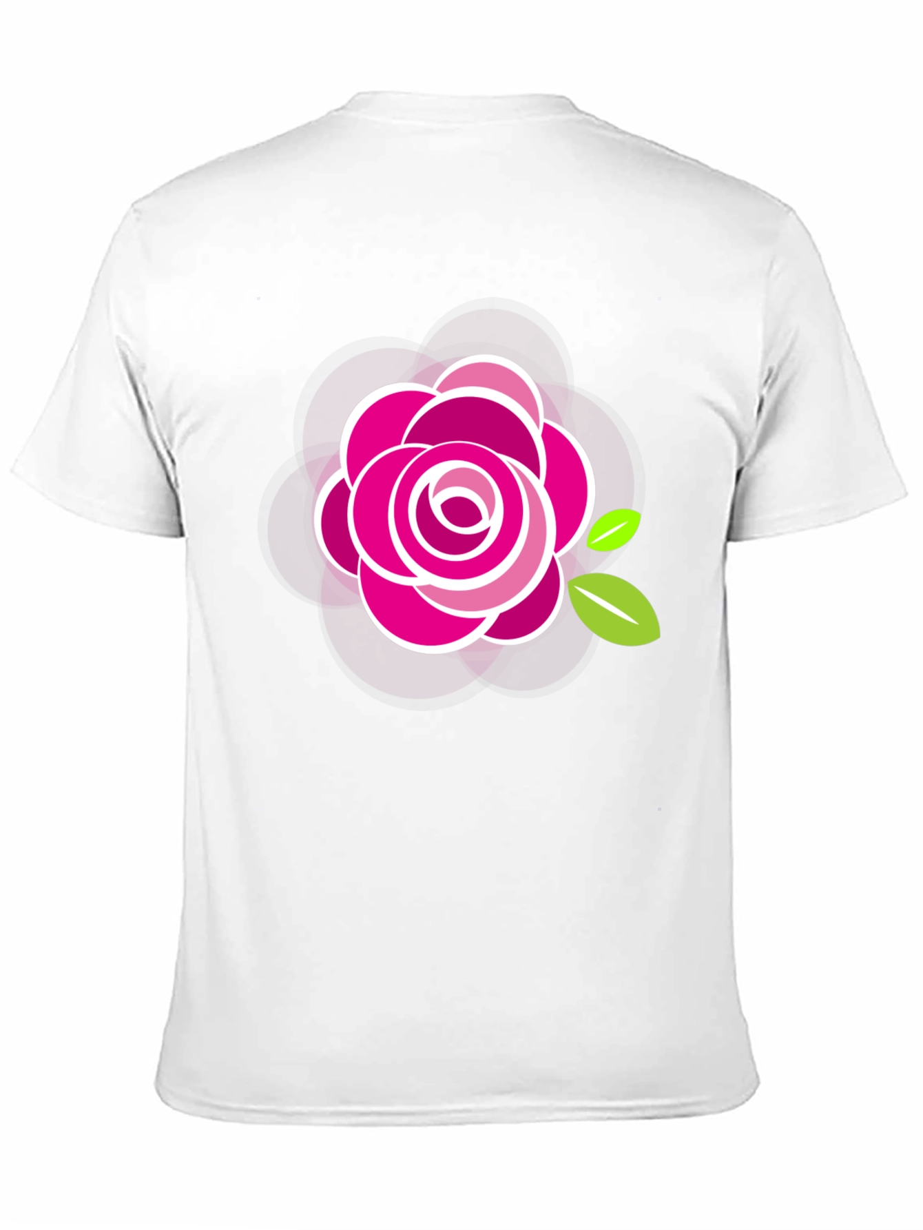 Black T-Shirt with Stylish Rose Design