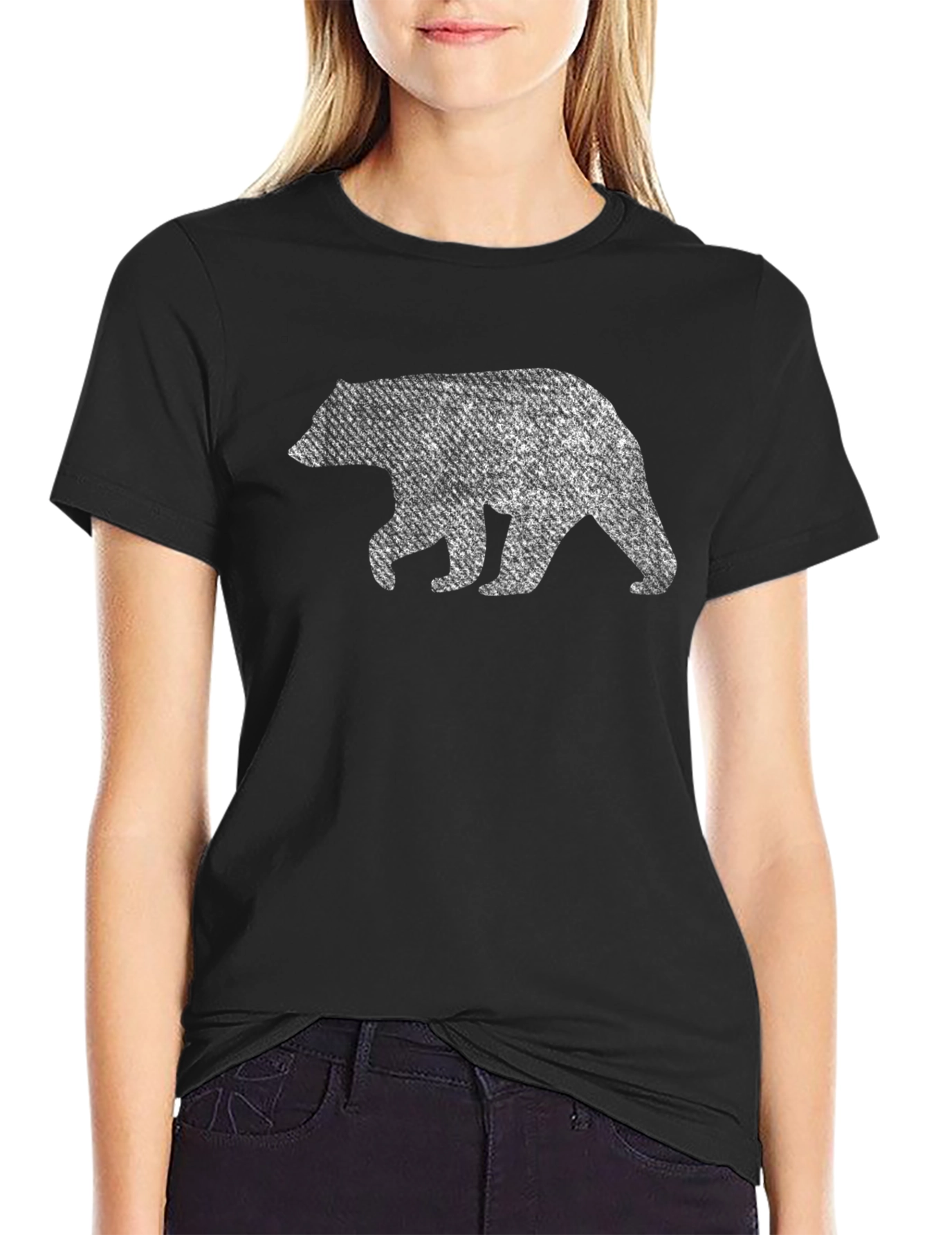 Bear Graphic Print Crew Neck T-Shirt