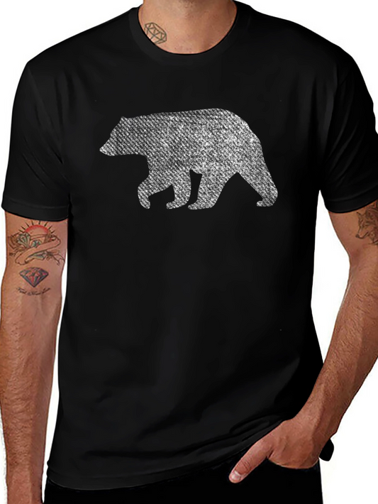 Bear Graphic Print Crew Neck T-Shirt