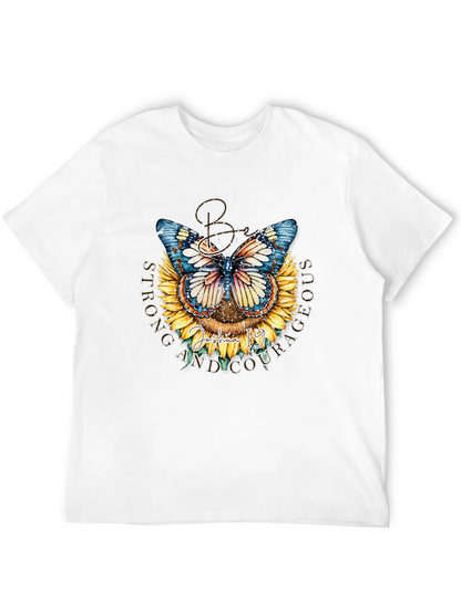 Be Strong and Courageous Butterfly Sunflower T-Shirt