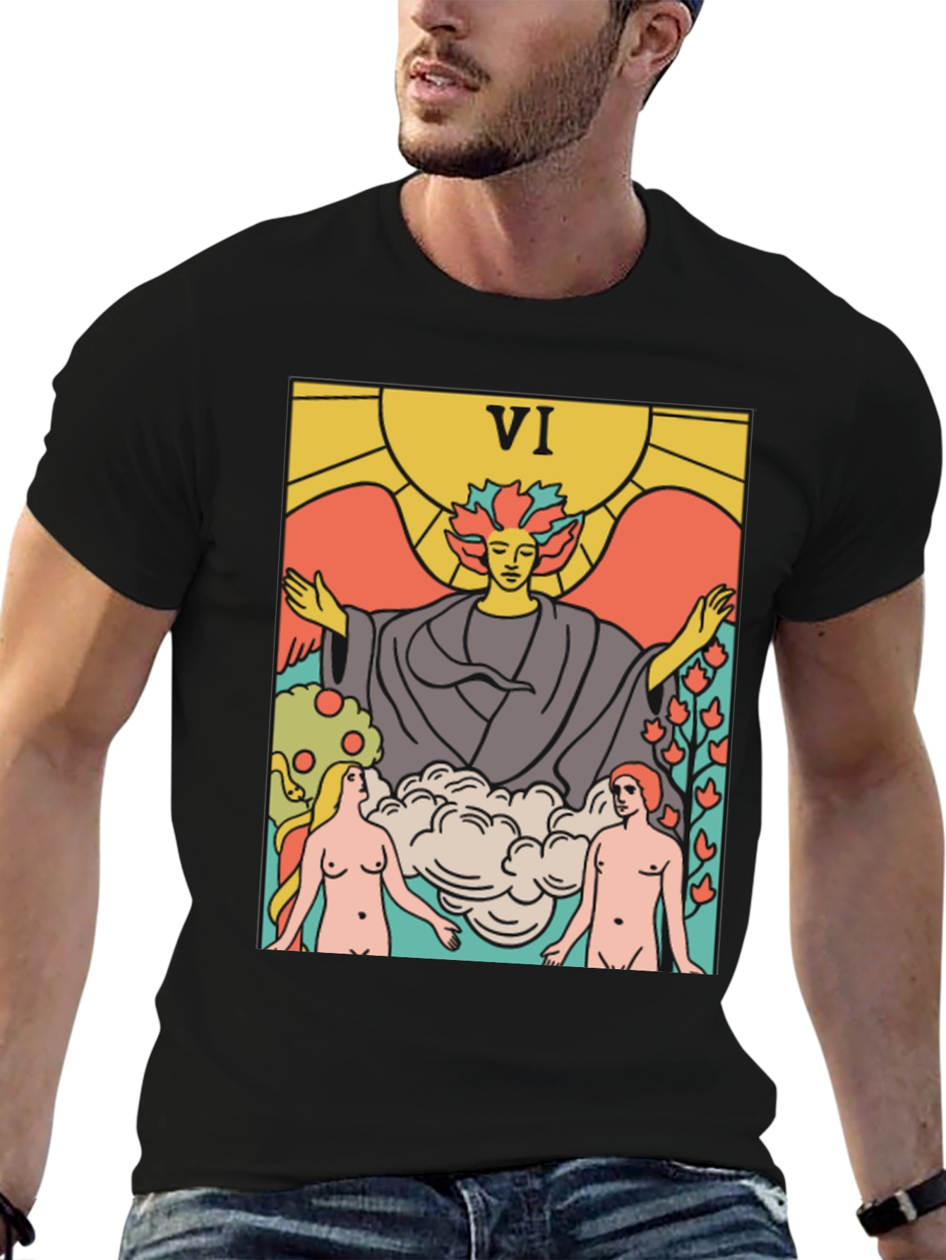 Tarot Card VI T-Shirt - Divine Union Graphic Tee