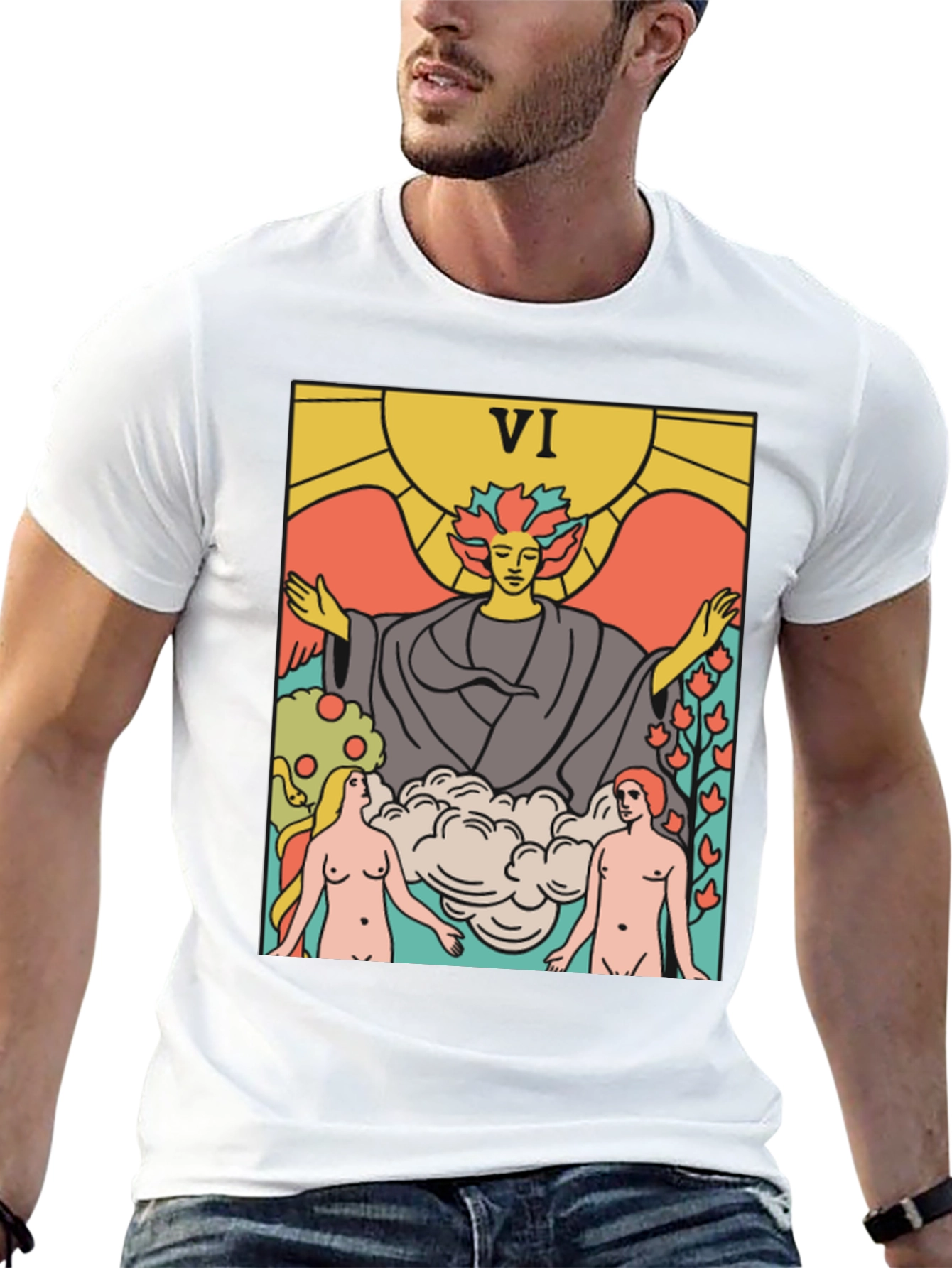 Tarot Card VI T-Shirt - Divine Union Graphic Tee