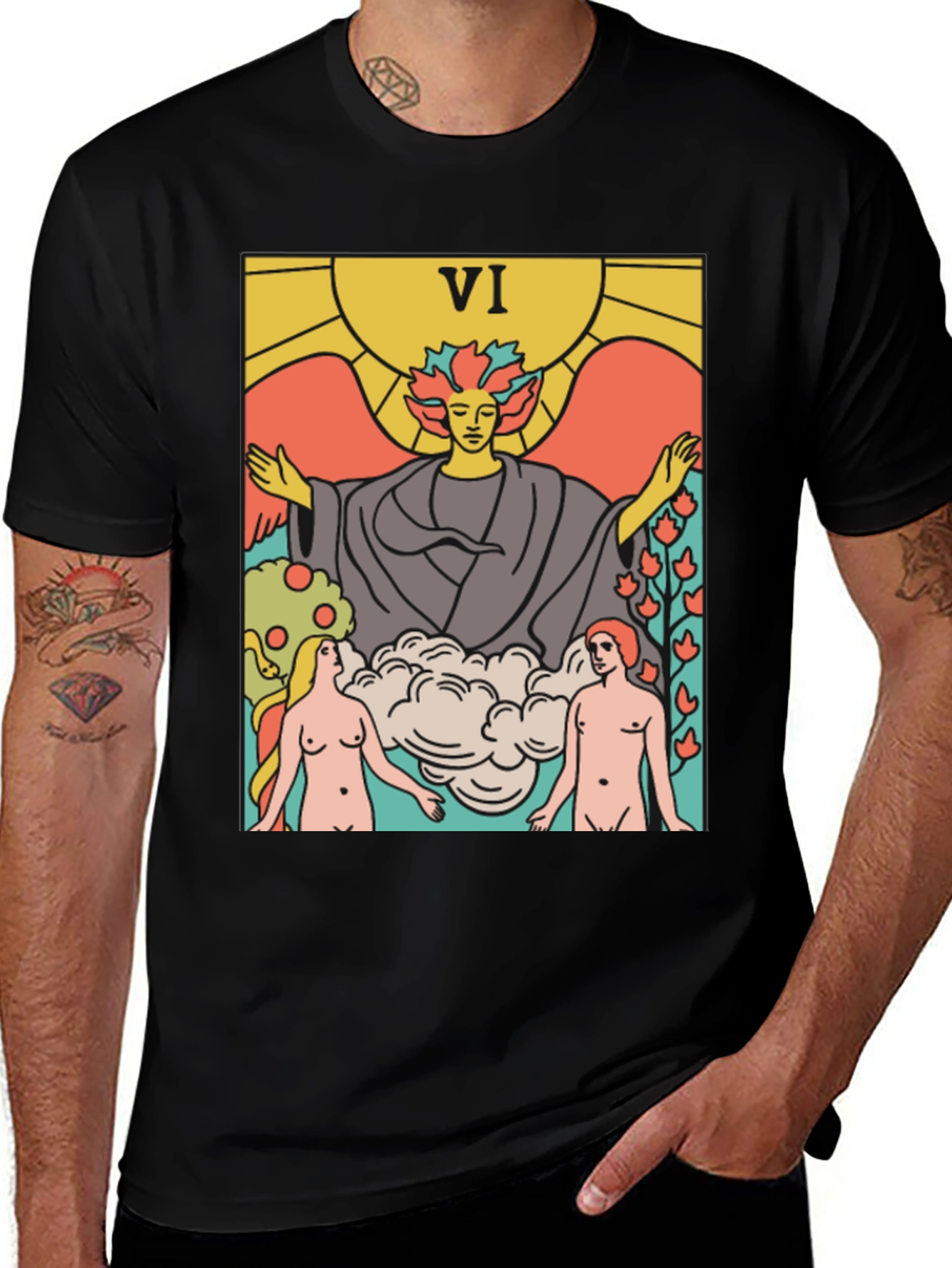 Tarot Card VI T-Shirt - Divine Union Graphic Tee