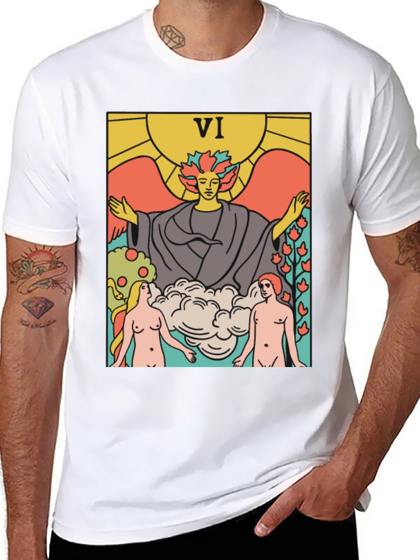 Tarot Card VI T-Shirt - Divine Union Graphic Tee