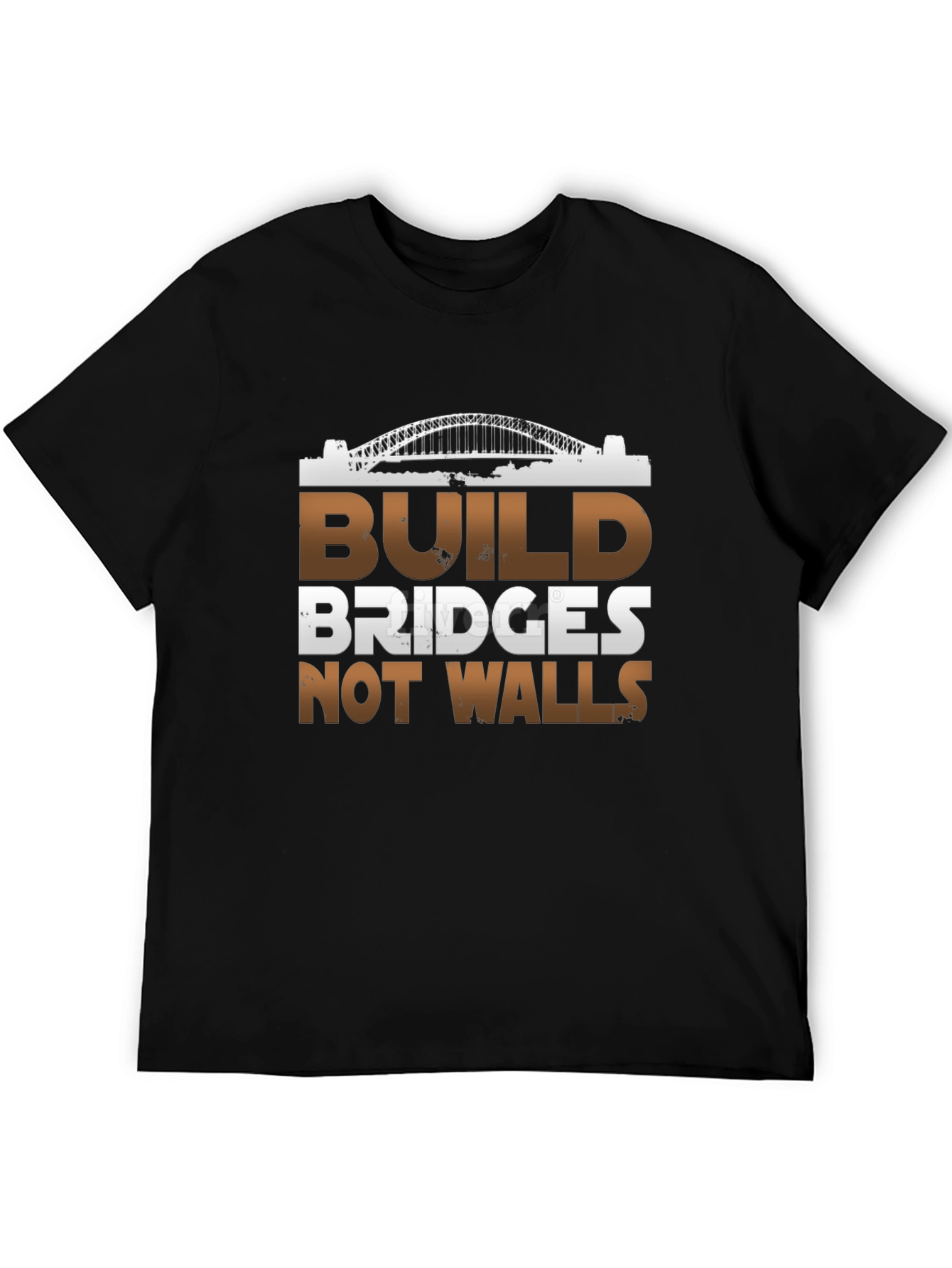 Build Bridges Not Walls Graphic Tee - Black