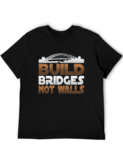 Build Bridges Not Walls Graphic Tee - Black
