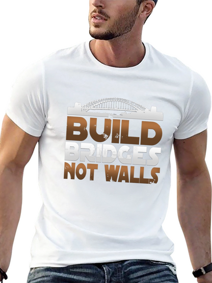 Build Bridges Not Walls Graphic Tee - Black