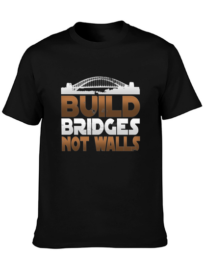Build Bridges Not Walls Graphic Tee - Black