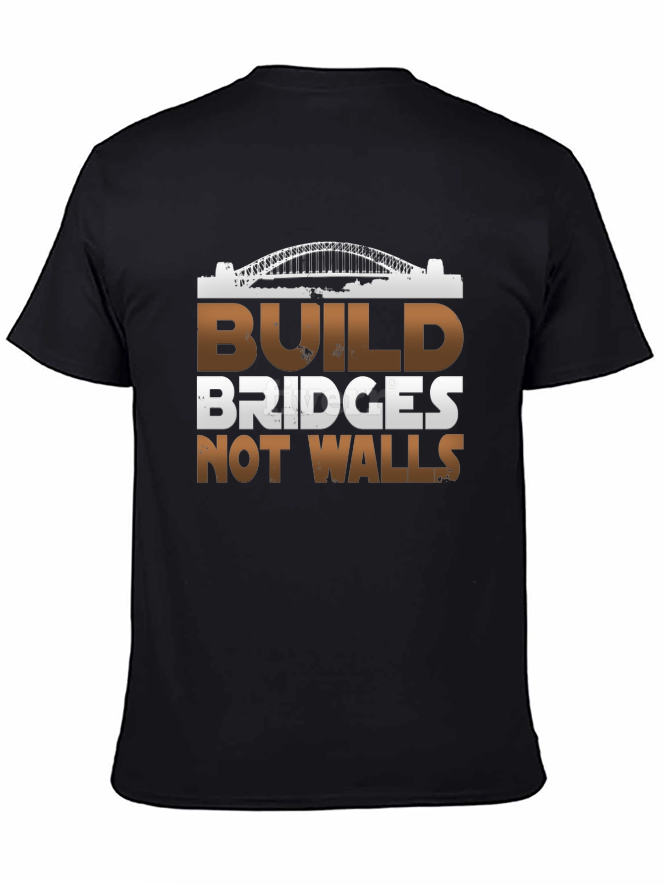 Build Bridges Not Walls Graphic Tee - Black