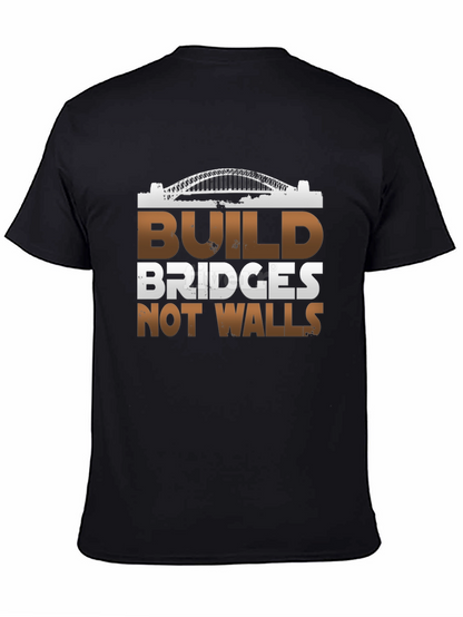 Build Bridges Not Walls Graphic Tee - Black