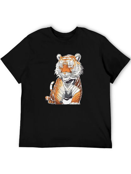 Tiger Graphic Print Black T-Shirt