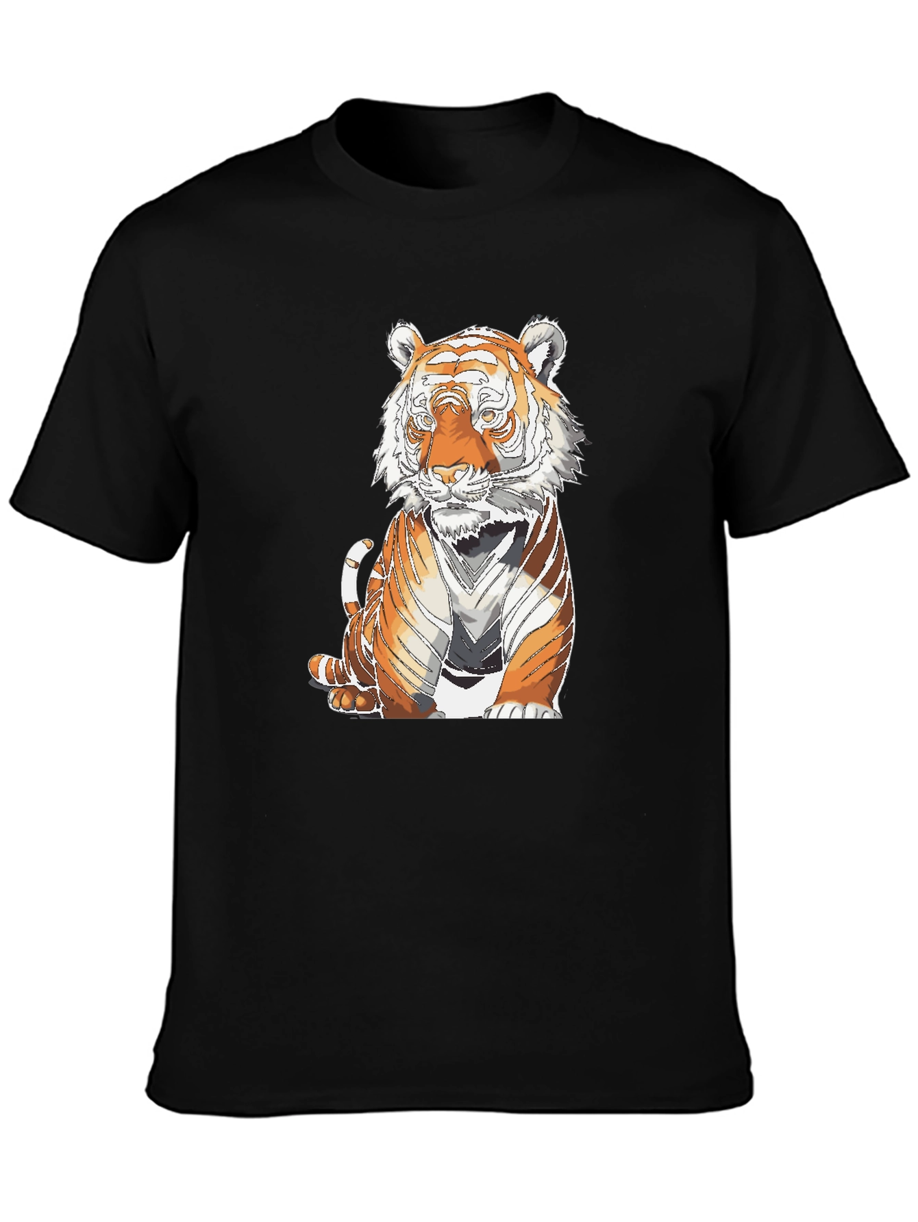Tiger Graphic Print Black T-Shirt