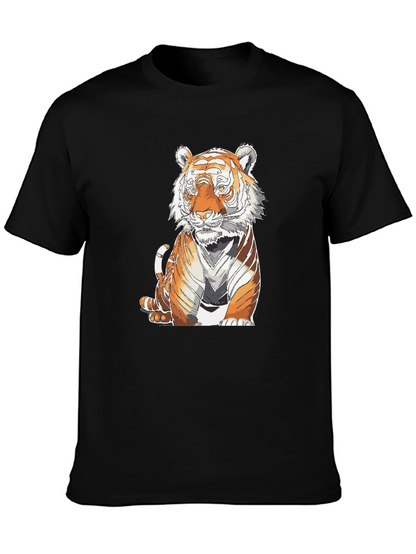 Tiger Graphic Print Black T-Shirt