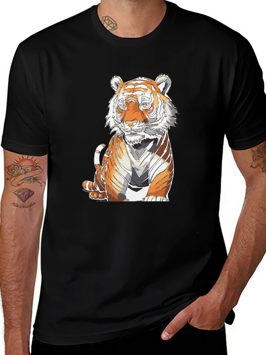 Tiger Graphic Print Black T-Shirt