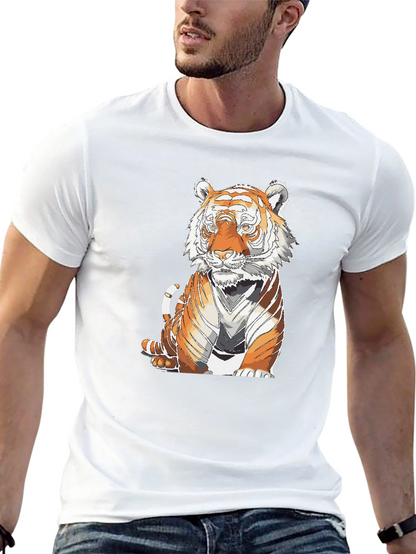 Tiger Graphic Print Black T-Shirt