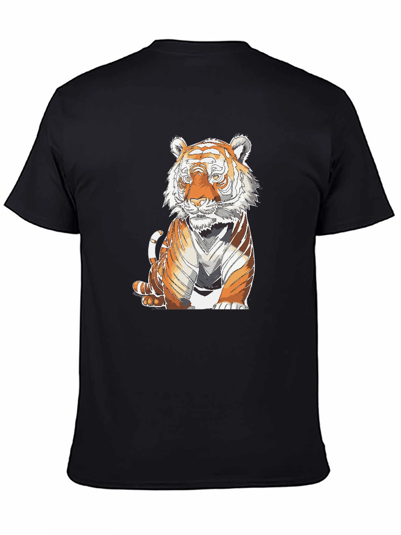 Tiger Graphic Print Black T-Shirt