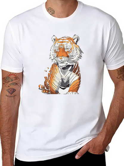 Tiger Graphic Print Black T-Shirt