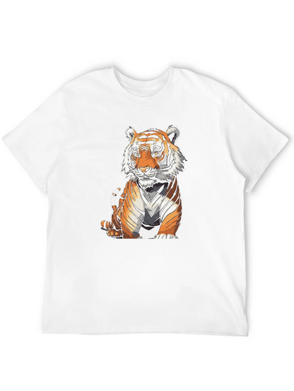 Tiger Graphic Print Black T-Shirt