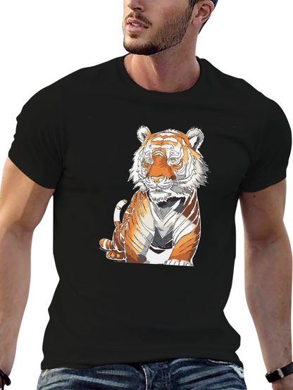 Tiger Graphic Print Black T-Shirt